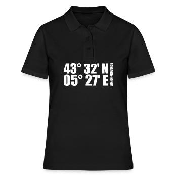 Aix-en-Provence Koordinaten - Frauen Polo Shirt - Schwarz - Vorne - Ailine (174cm)