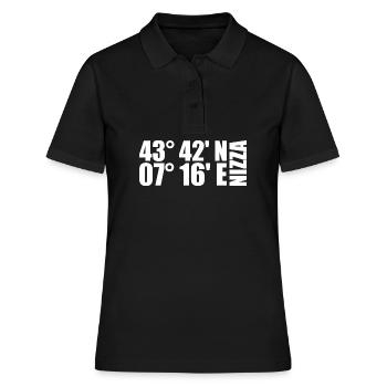 Nizza Koordinaten - Frauen Polo Shirt - Schwarz - Vorne - Ailine (174cm)