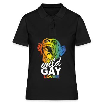Un amoureux gay sauvage - Polo Femme - noir - Devant - Ailine (174cm)