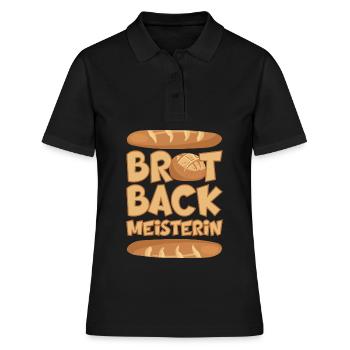BROT BACKMEISTERIN BROT BACKEN BÄCKERIN - Frauen Polo Shirt - Schwarz - Vorne - Ailine (174cm)