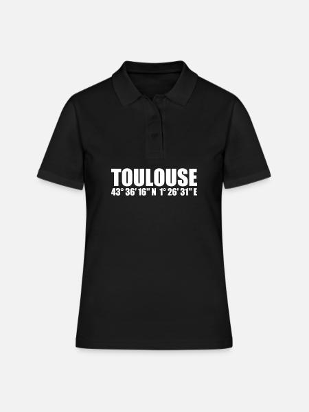 Coordonnées de Toulouse - Polo Femme - noir