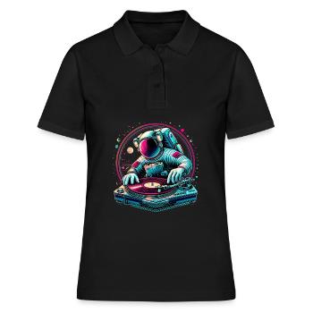 Astronaut DJ Planets DJing im Weltraum - Frauen Polo Shirt - Schwarz - Vorne - Ailine (174cm)