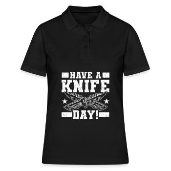 Messer Sammeln - Frauen Polo Shirt - Schwarz - Vorne - Ailine (174cm)