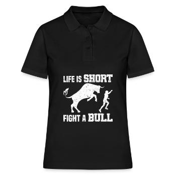Rodeo - Frauen Polo Shirt - Schwarz - Vorne - Ailine (174cm)