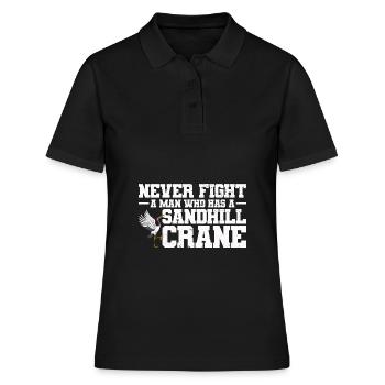 Kranich - Frauen Polo Shirt - Schwarz - Vorne - Ailine (174cm)