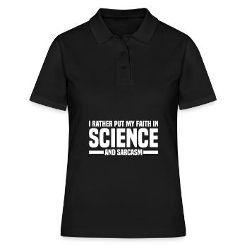 Atheismus Religion Glaube Atheisten Wissenschaft - Frauen Polo Shirt - Schwarz - Vorne - Ailine (174cm)