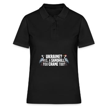 Kanadischer Kranich - Frauen Polo Shirt - Schwarz - Vorne - Ailine (174cm)