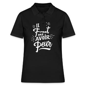 Il faut pas avoir peur - Polo Femme - noir - Devant - Ailine (174cm)