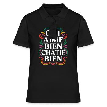 Qui aime bien châtie bien - Polo Femme - noir - Devant - Ailine (174cm)