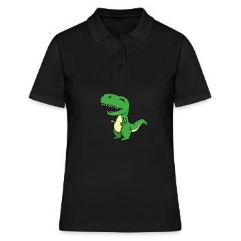 T-Rex - Frauen Polo Shirt - Schwarz - Vorne - Ailine (174cm)