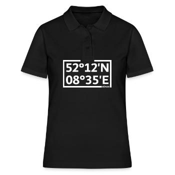 Bünde Koordinaten - Frauen Polo Shirt - Schwarz - Vorne - Ailine (174cm)