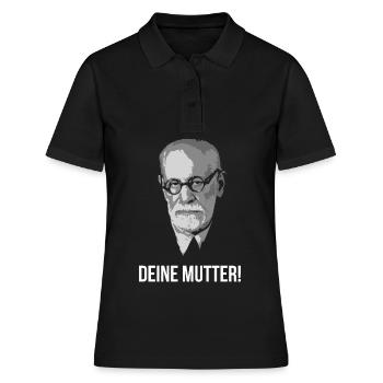 Sigmund Freud Deine Mutter Spruch - Frauen Polo Shirt - Schwarz - Vorne - Ailine (174cm)