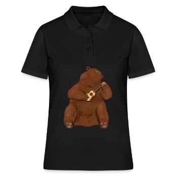 Ukulele - Frauen Polo Shirt - Schwarz - Vorne - Ailine (174cm)