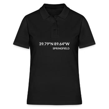 Springfield Illinois USA Koordinaten - Frauen Polo Shirt - Schwarz - Vorne - Ailine (174cm)