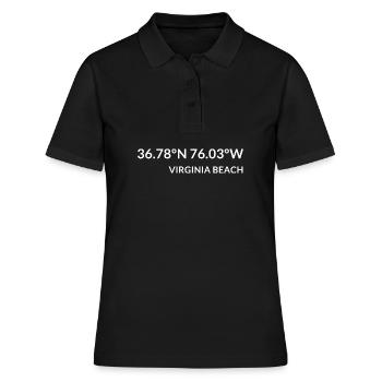 Virginia Beach Virginia USA Koordinaten - Frauen Polo Shirt - Schwarz - Vorne - Ailine (174cm)