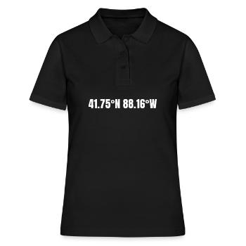Naperville Illinois USA Koordinaten - Frauen Polo Shirt - Schwarz - Vorne - Ailine (174cm)