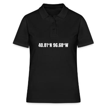 Lincoln Nebraska USA Koordinaten - Frauen Polo Shirt - Schwarz - Vorne - Ailine (174cm)