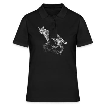 Lynx hand-drawn - Women's Polo Shirt - black - Front - Ailine (174cm)