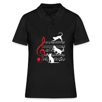 Chat chats partition musicien cadeau Score - Polo Femme - noir - Devant - Ailine (174cm)