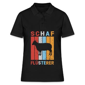 Schaf Flüsterer Schafe Schafbock Lamm Schäfer - Frauen Polo Shirt - Schwarz - Vorne - Ailine (174cm)