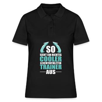 Leichtathletik Athletics Trainer Sportler Spruch - Frauen Polo Shirt - Schwarz - Vorne - Ailine (174cm)