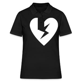 Heart flash - Women's Polo Shirt - black - Front - Ailine (174cm)