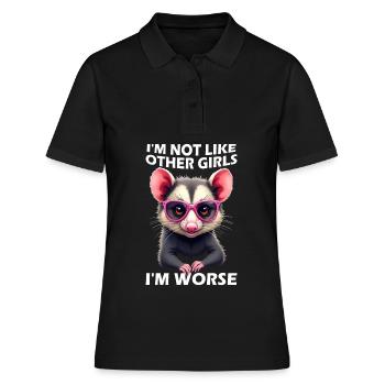 Ich bin nicht wie andere Mädchen Ich bin schlimme - Frauen Polo Shirt - Schwarz - Vorne - Ailine (174cm)