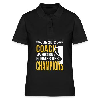 Coach entraineur capitaine équipe sport - Polo Femme - noir - Devant - Ailine (174cm)