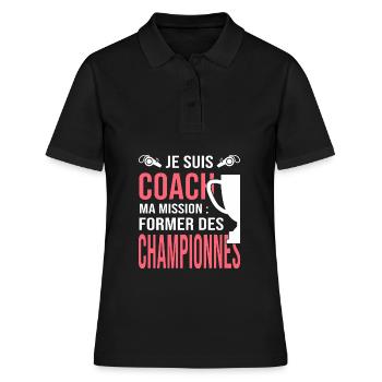 Coach entraineuse capitaine équipe sport - Polo Femme - noir - Devant - Ailine (174cm)
