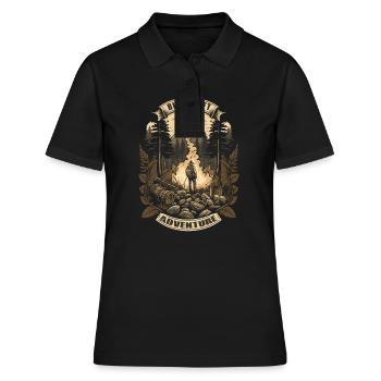 Survival Bushcraft Pfadfinder Natur Survival-Fan - Frauen Polo Shirt - Schwarz - Vorne - Ailine (174cm)