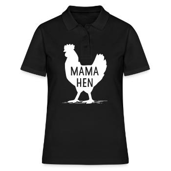 Lustige Muttertag Mama Henne Huhn Geschenk Mama Bauernhof - Frauen Polo Shirt - Schwarz - Vorne - Ailine (174cm)