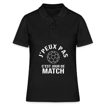 handball je peux pas c est match handball - Polo Femme - noir - Devant - Ailine (174cm)