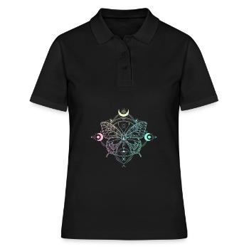 Pastel Goth Lune Goth papillon lune gothique - Polo Femme - noir - Devant - Ailine (174cm)