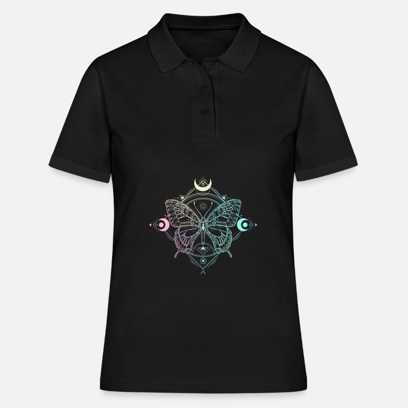 Pastel Goth Lune Goth papillon lune gothique - Polo Femme - noir