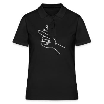 Geste de la main du doigt - Polo Femme - noir - Devant - Ailine (174cm)