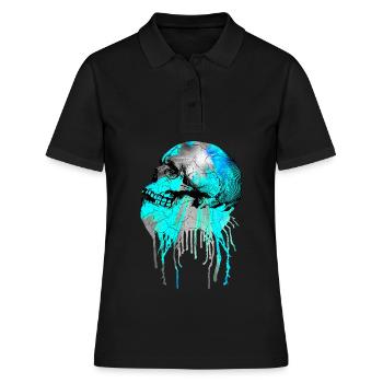 Skull Skull Grunge Style, Grunge Skull - Polo Femme - noir - Devant - Ailine (174cm)
