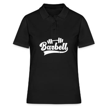 Barbell Hantel weis - Frauen Polo Shirt - Schwarz - Vorne - Ailine (174cm)