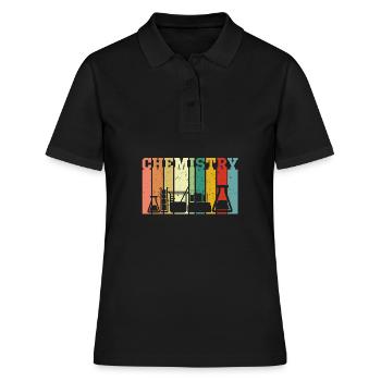 Cadeau de chimiste de laboratoire de flacon de chimie - Polo Femme - noir - Devant - Ailine (174cm)