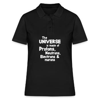Science neutron saying chemistry gift - Vrouwen poloshirt - zwart - Voor - Ailine (174cm)