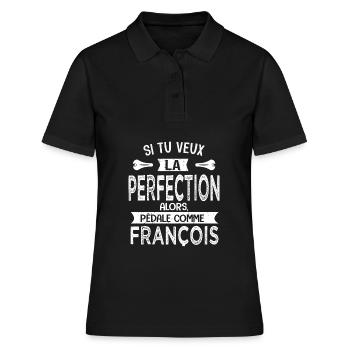 François si tu veux la perfection à vélo cycliste - Polo Femme - noir - Devant - Ailine (174cm)