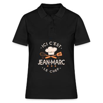 Jean Marc Chef Ici c est Jean-Marc le chef - Polo Femme - noir - Devant - Ailine (174cm)
