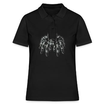 Große haarige Vogelspinne Tarantel - Frauen Polo Shirt - Schwarz - Vorne - Ailine (174cm)