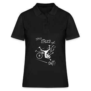Drôle D’accident De Vélo, Accident De Vélo, Cycliste Fille - Polo Femme - noir - Devant - Ailine (174cm)