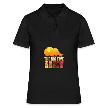 the big five afrika safari - Frauen Polo Shirt - Schwarz - Vorne - Ailine (174cm)