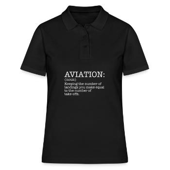 Luftfahrt - Aviation Definition - Frauen Polo Shirt - Schwarz - Vorne - Ailine (174cm)