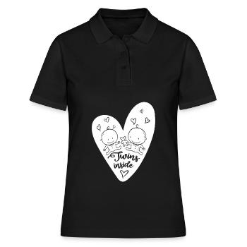 TWINS INSIDE JUMEAUX ENCEINTE - Polo Femme - noir - Devant - Ailine (174cm)