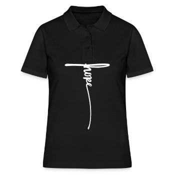 L'espoir chrétien croise Jésus chrétien - Polo Femme - noir - Devant - Ailine (174cm)