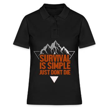 Outdoor Survival Prepper - Women's Polo Shirt - black - Front - Ailine (174cm)