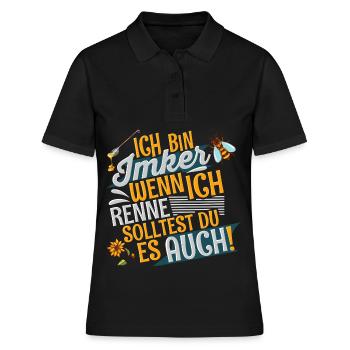 Imker - Frauen Polo Shirt - Schwarz - Vorne - Ailine (174cm)