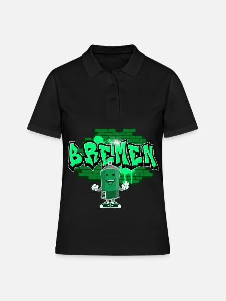 Brême Graffiti - Polo Femme - noir